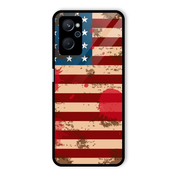 Grunge USA Flag Glass Back Case for Realme 9i