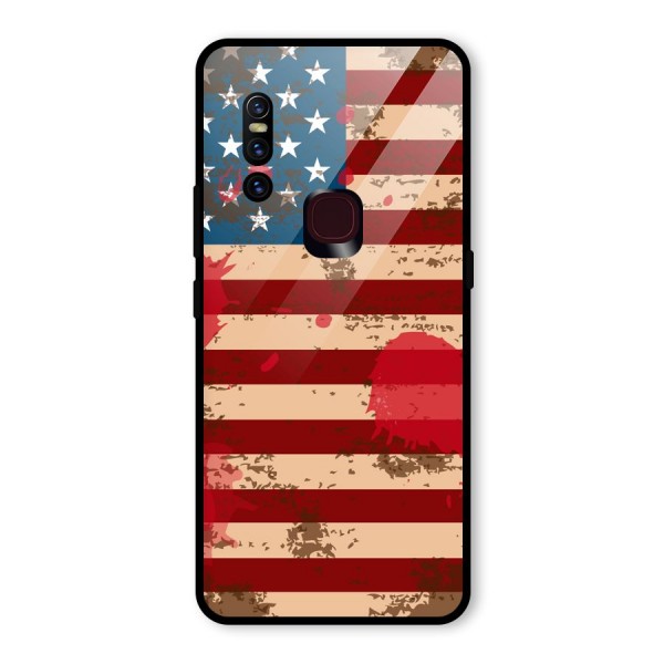 Grunge USA Flag Glass Back Case for Vivo V15