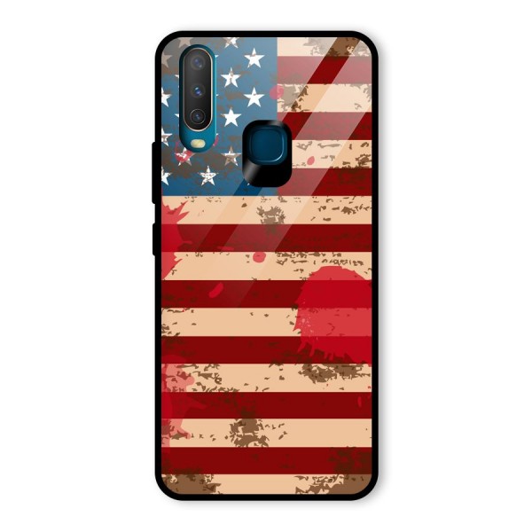 Grunge USA Flag Glass Back Case for Vivo Y12