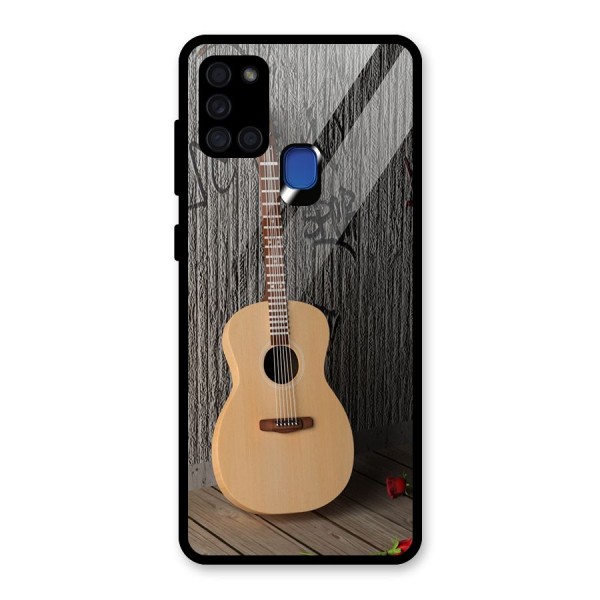 Guitar Classic Glass Back Case for Galaxy A21s