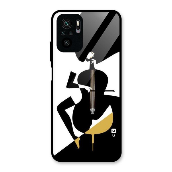 Guitar Women Glass Back Case for Redmi Note 10