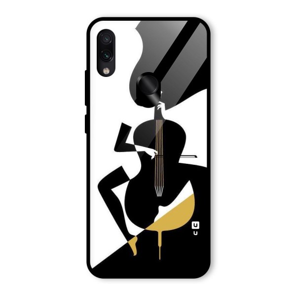 Guitar Women Glass Back Case for Redmi Note 7