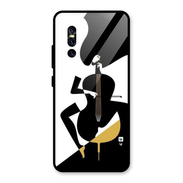 Guitar Women Glass Back Case for Vivo V15 Pro