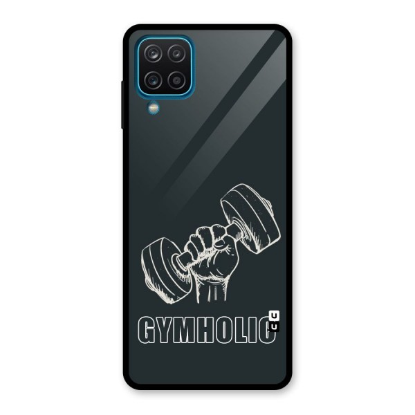 Gymholic Design Glass Back Case for Galaxy A12