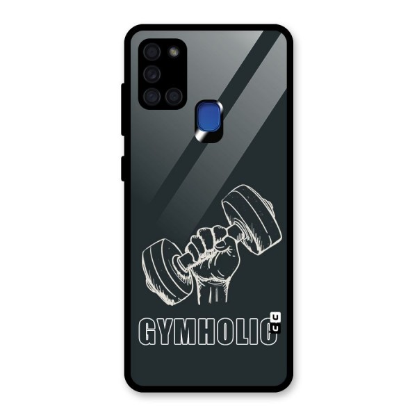 Gymholic Design Glass Back Case for Galaxy A21s