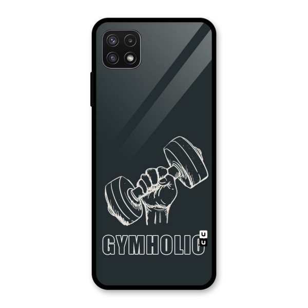 Gymholic Design Glass Back Case for Galaxy A22 5G