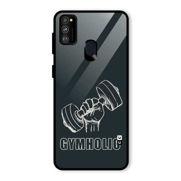 Gymholic Design Glass Back Case for Galaxy M21