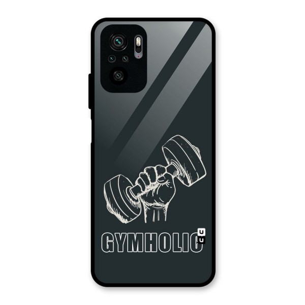 Gymholic Design Glass Back Case for Redmi Note 10