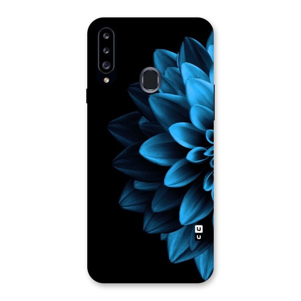 Half Blue Flower Back Case for Samsung Galaxy A20s