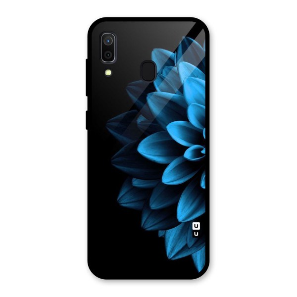 Half Blue Flower Glass Back Case for Galaxy A30