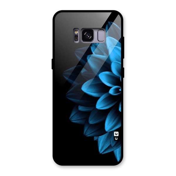 Half Blue Flower Glass Back Case for Galaxy S8