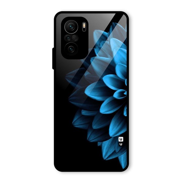 Half Blue Flower Glass Back Case for Mi 11x