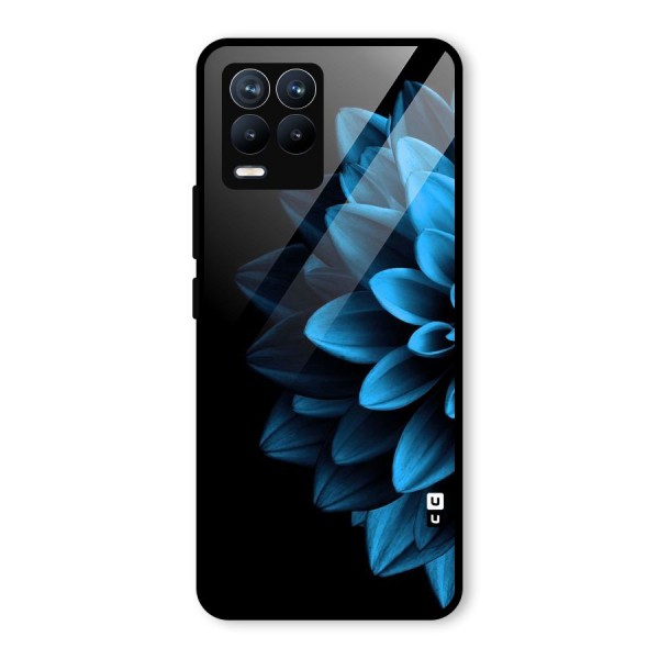 Half Blue Flower Glass Back Case for Realme 8