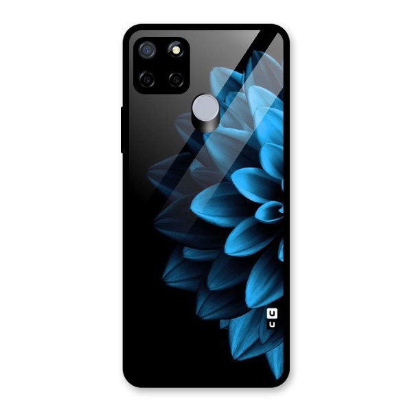 Half Blue Flower Glass Back Case for Realme C15