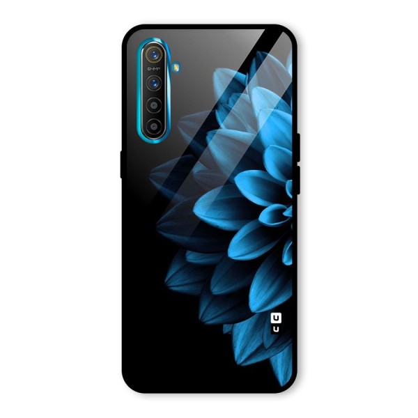 Half Blue Flower Glass Back Case for Realme XT