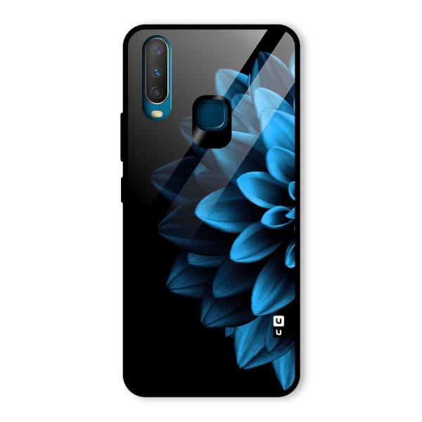 Half Blue Flower Glass Back Case for Vivo Y15