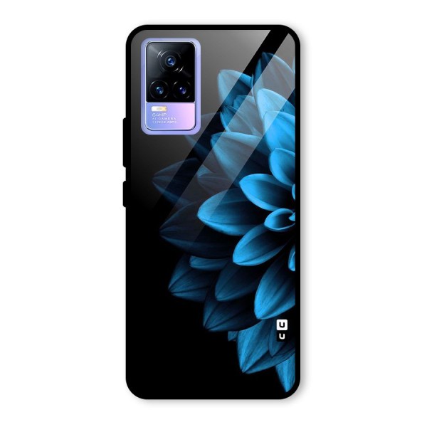 Half Blue Flower Glass Back Case for Vivo Y73