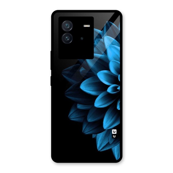 Half Blue Flower Glass Back Case for Vivo iQOO Neo 6 5G