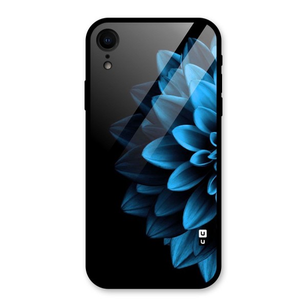 Half Blue Flower Glass Back Case for XR