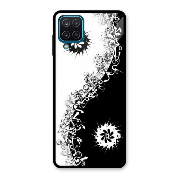 Half Peace Design Glass Back Case for Galaxy A12