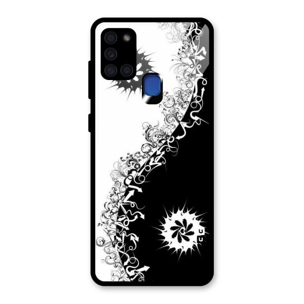 Half Peace Design Glass Back Case for Galaxy A21s