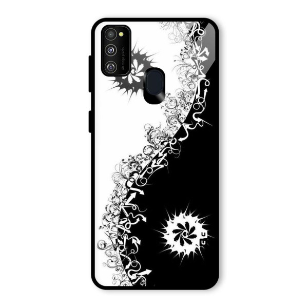 Half Peace Design Glass Back Case for Galaxy M21