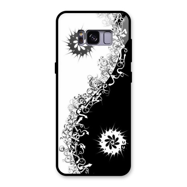 Half Peace Design Glass Back Case for Galaxy S8