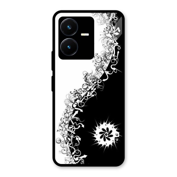 Half Peace Design Glass Back Case for Vivo Y22