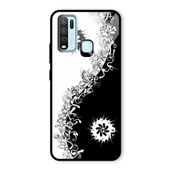 Half Peace Design Glass Back Case for Vivo Y30