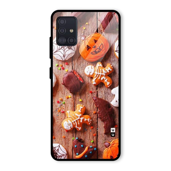 Halloween Chocolates Glass Back Case for Galaxy A51