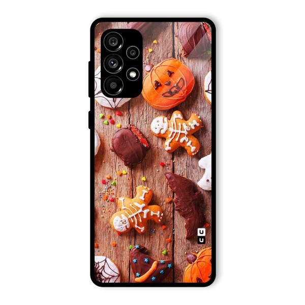 Halloween Chocolates Glass Back Case for Galaxy A73 5G