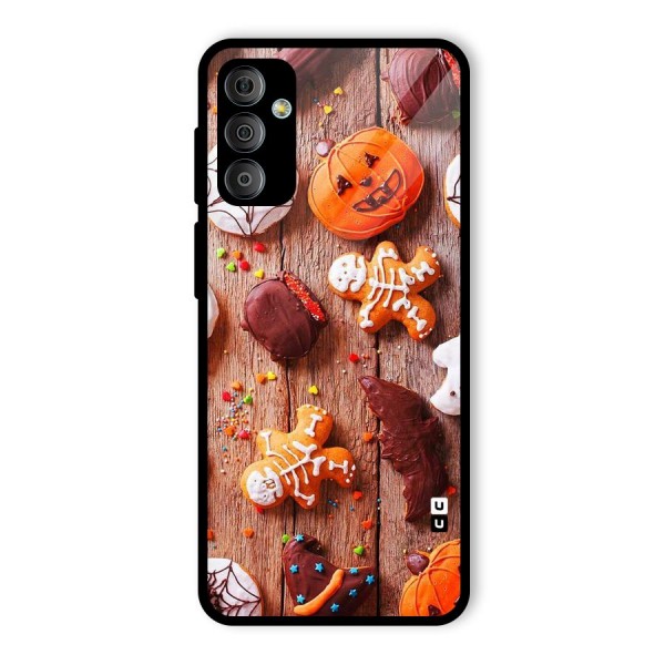 Halloween Chocolates Glass Back Case for Galaxy F23