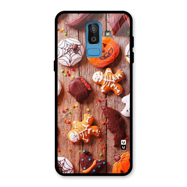 Halloween Chocolates Glass Back Case for Galaxy J8