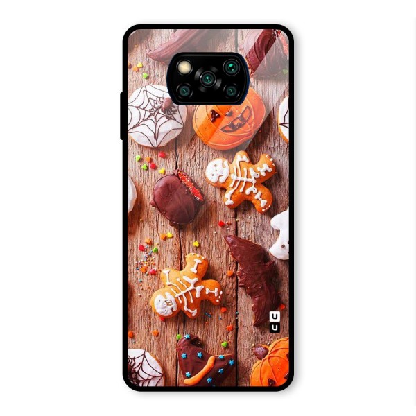 Halloween Chocolates Glass Back Case for Poco X3 Pro