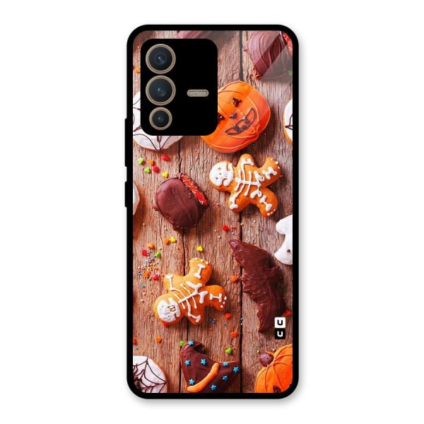 Halloween Chocolates Glass Back Case for Vivo V23 5G