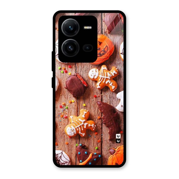 Halloween Chocolates Glass Back Case for Vivo V25