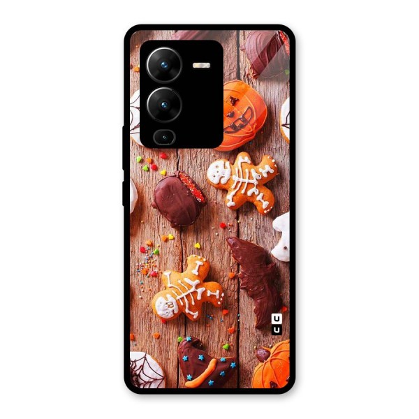 Halloween Chocolates Glass Back Case for Vivo V25 Pro