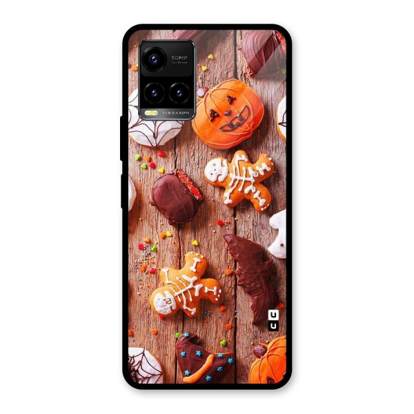 Halloween Chocolates Glass Back Case for Vivo Y33s