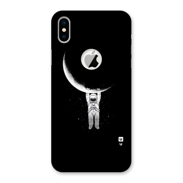 Hanging Astronaut Back Case for iPhone XS Logo Cut