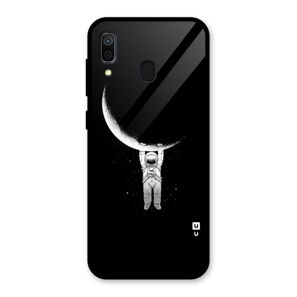 Hanging Astronaut Glass Back Case for Galaxy A30