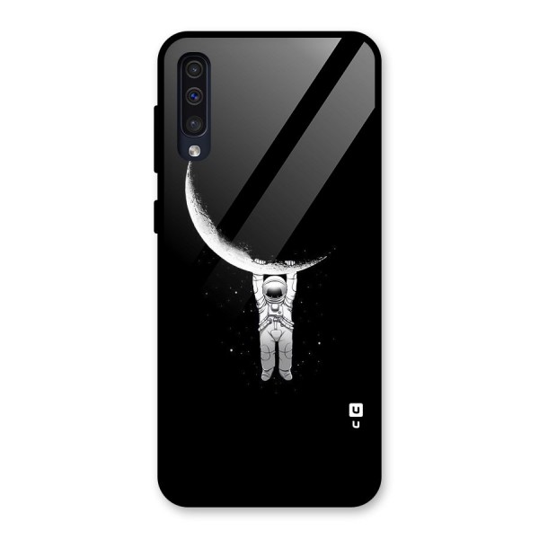 Hanging Astronaut Glass Back Case for Galaxy A50s