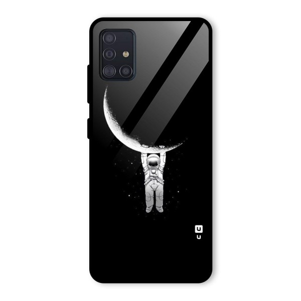 Hanging Astronaut Glass Back Case for Galaxy A51