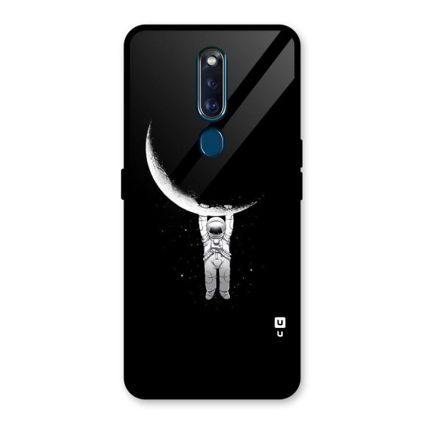 Hanging Astronaut Glass Back Case for Oppo F11 Pro