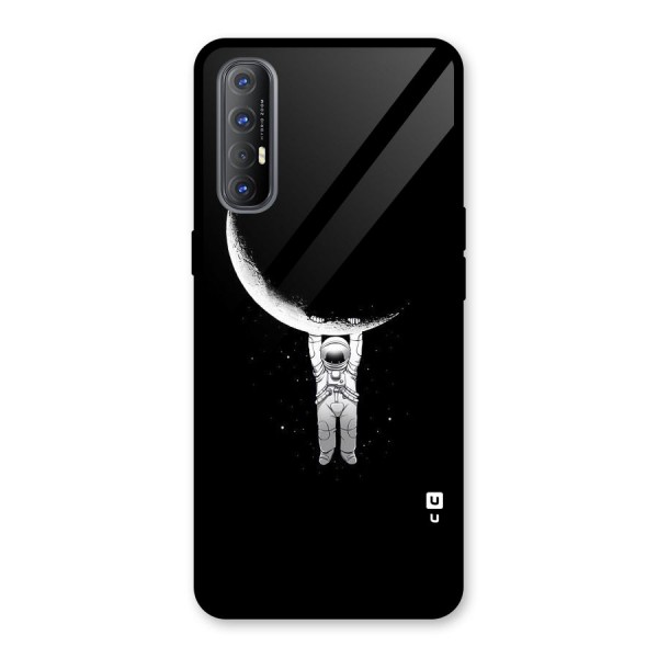 Hanging Astronaut Glass Back Case for Oppo Reno3 Pro