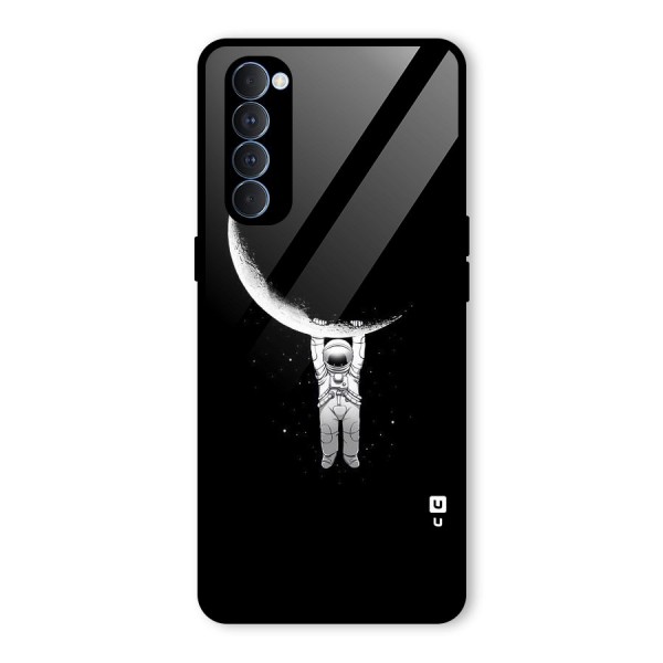 Hanging Astronaut Glass Back Case for Oppo Reno4 Pro