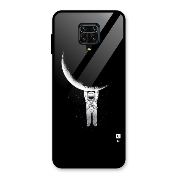 Hanging Astronaut Glass Back Case for Poco M2 Pro