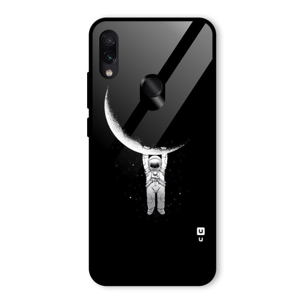 Hanging Astronaut Glass Back Case for Redmi Note 7 Pro