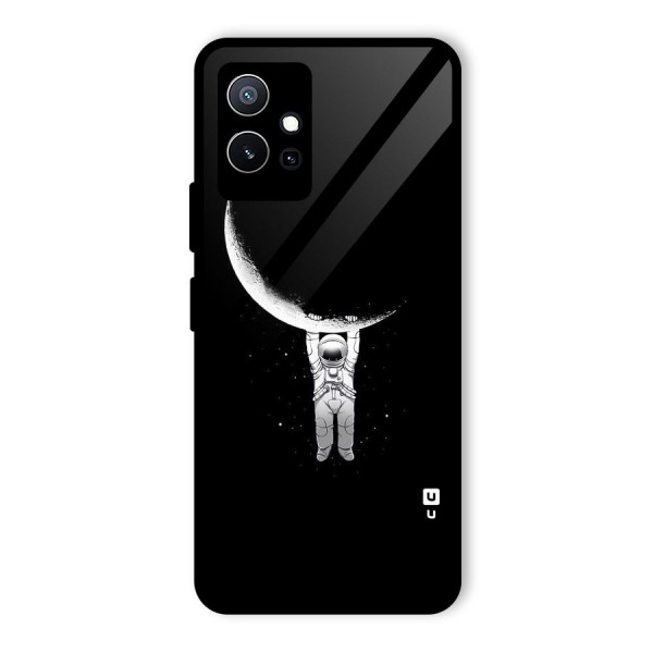 Hanging Astronaut Glass Back Case for Vivo T1 5G