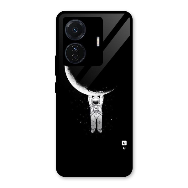 Hanging Astronaut Glass Back Case for Vivo T1 Pro