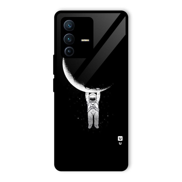 Hanging Astronaut Glass Back Case for Vivo V23 Pro